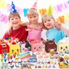 Farm Animals Party Favors Supplies 108 Pcs Birthday Party Decorations Goodie Boxes Bubble Wands Stampers Rubber Pigs Figures Keychains Pull Back Cars Slap Bracelets Stickers Toys For Kids Boys Girls
