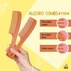 Allegro Comb 1004 Wide Teeth Detangling Combs For Women, Stylists, Curly Hair Teasing Comb Mens Comb 2 Piece (Tan)