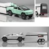 1/32 Pickup Truck and Trailer Toys with Light and Pull Back, Alloy Diecast Pickup Trailer RV Model Kit, Diecast Model Car Toy Truck and Trailer for Boys Adults as Birthday Gifts (Dark Gray)