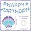 Mermaid Birthday Banner Mermaid Birthday Decorations Glitter Mermaid Birthday Banner Sign Mermaid Party Supplies Little Mermaid Birthday Decorations for Girls Boys Kids Birthday Party Baby Showers
