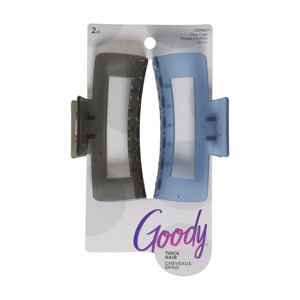GOODY CLAW CLIP SET RECTANGLE 2CT COOL