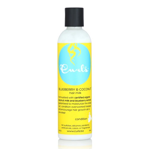 Curls Blueberry Bliss Blueberry & Coconut Hair Milk - Leave In Conditioner and Styler - Mositurizing & Nourishing - For Curly, Natural, and Coily Hair - 8 Fl Oz