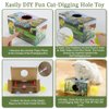 Abnaok 2-in-1 Cat Toy, Cat Interactive Toys for Indoor Cats Kitten Tumbler Balls Kitty Feather Toy, Cat-Digging Hole Toy Suitable as a Birthday Gift