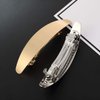 Set of 2 Simple French Hair Barrettes Spring Hair Clip Women Metal Gold and Silver Hairpins Hair Jewelry (Oval)