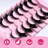 LoveOurHome 7 Pairs Faux Mink Fake Eyelashes Fluffy False Eyelashes Cat Eye Wispy Lashes Natural Look Lash Extension Eye Lashes 6D Volume False Lashes Wispy with Tweezers for Women Teen Girls