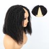 Domiso Afro Kinky Curly New Super V Part Wig Human Hair Glueless Wigs Pre-Minimum Leave Out 200% Density Upgraded V Part Wigs with Anti Slip Elastic Band and Removable Clips for Secure 20 Inch