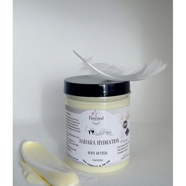 ByRawand Handmade Luxurious Whipped Body butter with Shea & Cocoa butter based with natural oils - non greasy, moisturizing (No color (Unscented))
