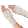 obmwang 2 Pairs Women's Lace Gloves Fingerless Floral Gloves Bridal Prom Gloves for Wedding Party Costume Accessories