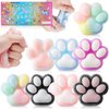8Pcs Taba Squishy Cat Paw Squeeze Toys, Squishy Fidget Toy, Kawaii Squishies Sensory Toys, Pinch Family Squishy Toys, Cat Paws Mochi Toys,Stress Relief for Party Favors,Novelty Things for Adults Kids