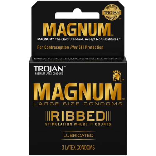 Product Of Trojan, Magnum Ribbed Lubricated, Count 6 (3Pk) - Birth Control/ Grab Varieties & Flavors