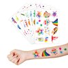 Art Temporary Tattoo Birthday Party Decorations Favors 8 Sheets (96PCS) Tattoos Stickers Cute Party Supplies Kids Girls Boys Gifts Classroom School Prizes Themed