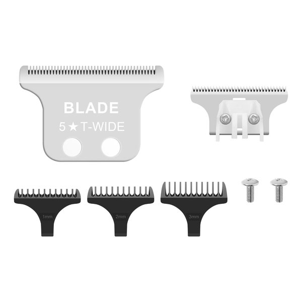 Audoc 2PCS #2215 T Wide Adjustable Trimmer Blades for Whal 5 Star Series Detailer (8081) and Cordless Detailer LI (8171) Hair Clippers Blades-Model 2215
