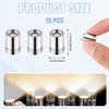 BTFO 10pcs LED Mini Lights, Small Led Lights for Dollhouse Silver Plastic Battery Included Doll House Electric Lights for Paper Lantern Party Decoration Crafts Dollhouse Accessories(Warm White Light)