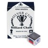 SILVER CUP Billiard CHALK - ONE DOZEN (Charcoal)