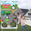 Bags Garbage Truck Trash Trucks Toss Games Banner Backdrop Waste Management Recycling Bin Throw Rubbish into the Garbage Theme Decor Decorations for Boy Girl Birthday Party Baby Shower Supplies Gift