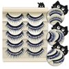MayIFindYou Halloween Glitter Lashes,Dramatic False Eyelashes with Shinny Glitter Faux Mink Eyelashes for Festivals Parties Strip Lashes Pack 5 Pairs (C2-Glitter & Blue)