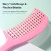 Wet Brush Detangling Comb, Unisex - 1 Count, Wave Tooth Design, For Wet or Dry Hair, No Pulling or Tugging, Prevents Snagging & Breakage(Pink)