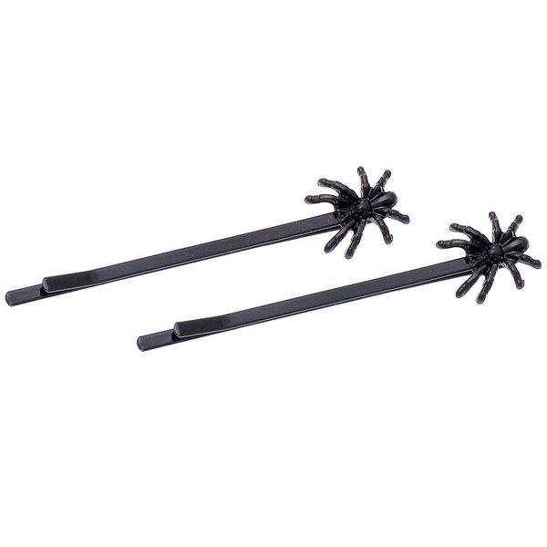 Rosemarie Collections Women's Spooktacular Halloween Hair Clip Bewitching Bobby Pins Set (Black Spider)