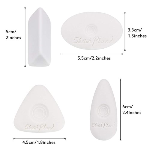 Outus Cube Erasers with Grip Different Shape Eraser Vinyl White Eraser for Art Drawing Writing Sketching (8)