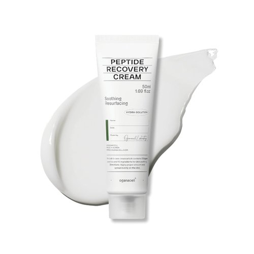 OGANA CELL Oganacell Peptide Face Cream (1.69fl oz) - Intensive Hydration for Dry Skin, Itchiness, Redness. Korean Skin Care. Ceramide NP, Shea Butter, Panthenol.