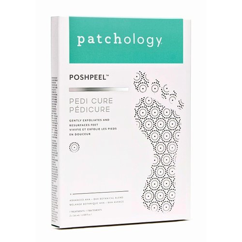 Patchology PoshPeel Pedi Cure - Foot Peel Mask Soak Treatment, Pedicure Foot Spa, Feet Peeling Mask, Pedicure Booties w/Deep Exfoliation for Baby-soft Skin, Pedicure Supplies for Foot Care, 1 Pair