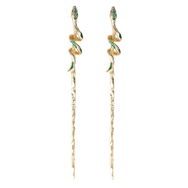 LALAFINA 2pcs Snake Hair Chopsticks Hair Stick Chinese Style Hanfu Headwear Hair Fork Hair Pin Snake Hair Stick Hanfu Chignon Hair Styling Accessories for Women, Golden