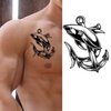 Dopetattoo 6 sheets Temporary Tattoos Anchors Shark Steering Wheel for Men Temporary tattoo for Sailor Neck Arm Chest for Woman