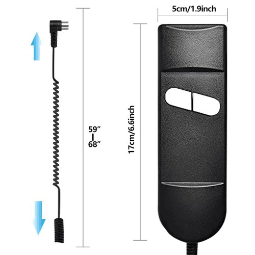 CUGLB Lift Chair Remote Replacement, 5 Pin 2 Button 90 Degree Power Recliner Remote Replacement Parts for Okin Limoss Lazboy Pride Catnapper Golden