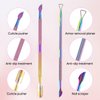 NSYRT 4Pcs Double Ended Cuticle Pusher and Nail Polish Scraper Professional Stainless Steel Double Ended Nail and Cuticle Care Tool