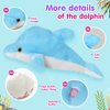 BSTAOFY 18'' Light up Dolphin Stuffed Animal Night Light Colorful Glowing Dolphin Soft LED Plush Toys Gift for Kids on Valentines Christmas Birthday Festivals, Blue