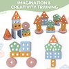 PEBIRA Montessori Toys for 1 2 Year Old, Wooden Sorting and Stacking Toys for Toddlers, Baby Shape Sorter and Color Stacker Blocks for Toddler, Preschool Learning Toy, Gift for 12-18 Month Boys Girls