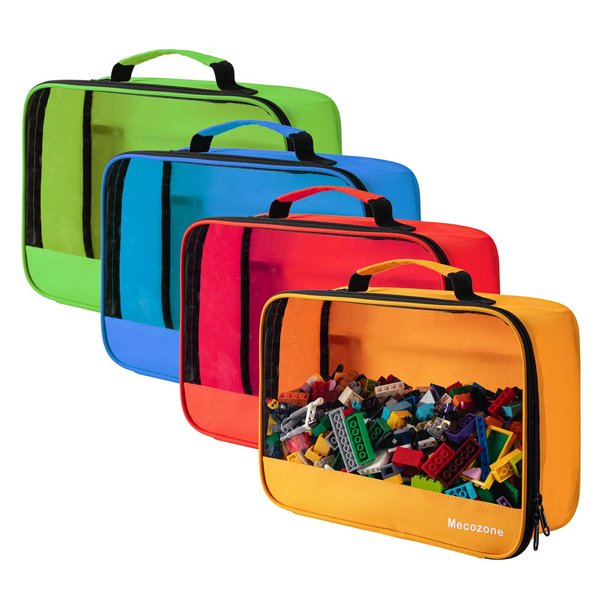 4 PCS Toys Storage Bag, Classic Bricks Building Set Storage Bag, Travel Case for Building Toys, Puzzles