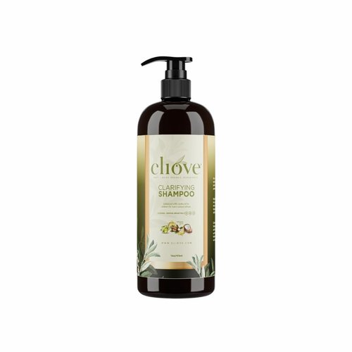 Cliove Clean and Pure Clarifying Shampoo | Deep Cleansing Shampoo | Purifying Sulfate Free Detox Shampoo for Curly, Oily & Damaged Hair | 16oz