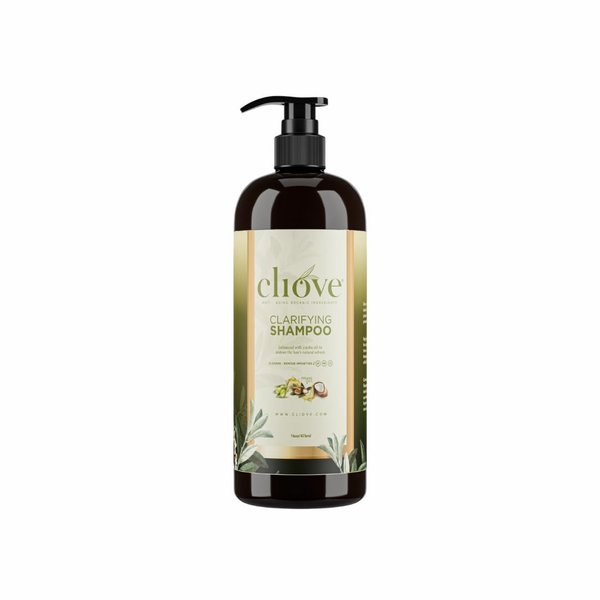 Cliove Clean and Pure Clarifying Shampoo | Deep Cleansing Shampoo | Purifying Sulfate Free Detox Shampoo for Curly, Oily & Damaged Hair | 16oz