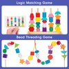 TooyBing Montessori Wooden Lacing Beads Toys for 2 3 4 Year Old Toddler Kids, Sequencing & Stacking Block Toy with Storage Box, STEM Preschool Learning Toys, Christmas Birthday Gifts for Boys Girls