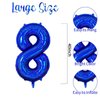 Number 8 Balloon 40 inch, Dark Blue Big Number Balloon, Giant Foil 8 Balloons Number, Helium 8th Birthday Balloons for Kids Boys Girls Birthday Party Decorations Wedding Anniversary Event Supplies