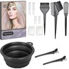 ROOHUA Hair Coloring Kit 12 Pcs Hair Dye Kit - Hair dye brush and bowl set,Hair agitator,Hair Clips and disposable gloves shower caps and ear muffs DIY Hair Coloring Tools