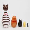 Bits and Pieces - "Cleo & Friends Nesting Cats-Hand Painted Wooden Nesting Dolls Matryoshka - Set of 5 Dolls from 7" Tall with Gift Box