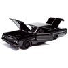 All Star Toys 1964 Chevy Impala Black with Custom Deep Dish Wheels 1/24 Diecast Model Blacked Out Lowrider Motormax Exclusive 73259