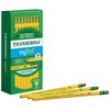 Ticonderoga My First Tri-Write Wood-Cased Pencils, Unsharpened, 2 HB Soft, With Erasers, Yellow, 36 Count