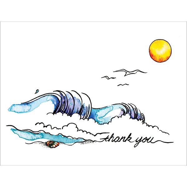 Peaks Publishing Inc Catching the Wave Premium Thank You Cards - Note Cards Set of 12 Cards and Envelopes