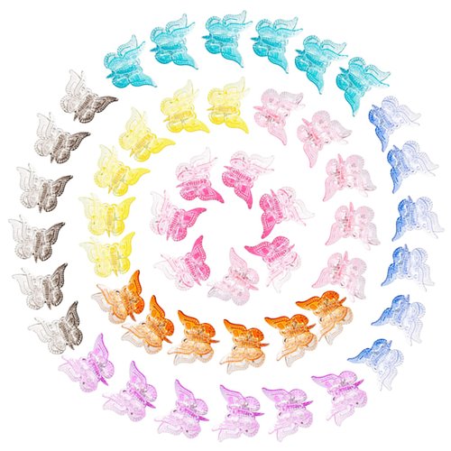 Paderison 54Pcs Mini Butterfly Hair Claw Clips Small Butterfly Hair Clips Y2K Butterfly Claw Clips for Girls Tiny Clips Cute Glitter Hair Accessories for Women 9 Assorted Colors of 54 Hair Barrettes