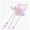 1 Pair Floral Tassel Headdress Barrettes for Women Thin Hair Traditional Hair Clip Flower Hair Clip Asian Hairpins Chinese Hair Barrette Plastic Purple The Flowers Girl Child Walk
