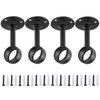 Anndason Curtain Rod Ceiling-Mount Bracket Curtain Rod Brackets Curtain Rod Holders for 1 1/4-Inch Rod (4 PCS, Black)