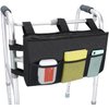 supregear Walker Bag, Durable Folding Rollator Walker Accessories Pouch Tote Organizer for Walker Rollator and Wheelchair, Machine Washable, Black