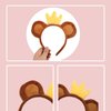 KEPATO Unisex Monkey Ears Headband with Crown on The Top Monkey Headband Animals Monkey Costume Accessories (Brown-Crown)