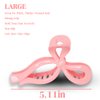 Bmobuo Bows Claw Clips 3Pcs Hair Bows for Women Hair Ribbon 5 Inch Hair Clips Trendy Claw Clips for Thick Hair Pink Ribbon Clips White Coquette Bows