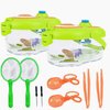 2 Sets Bug Catcher Kit for Kids - Bug Catching Kit with 4X Magnified Viewer, Bug Catcher, Tweezers, Night Observation Light & Bug Habitat Box, Butterfly Net, Backyard Outdoor Toy for Ages 3-5 5-7 8-12