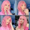 Mesisille Party Wig Bob Wigs Synthetic Hair Bob Cut Wig Cosplay Wig for Everyone Colorful Costume Wigs For Concert Halloween Costume Pink Bobo Wig (Pink) …