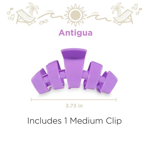 TELETIES - Medium Hair Clip - Spring Break Collection - Hair Claw Clips for Women - Strong Grip, Bendable Teeth, Curved Design - For All Hair Types and Textures - Antigua